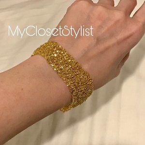 18K Gold Mesh ITALY Bracelet!! Sterling Silver NWT